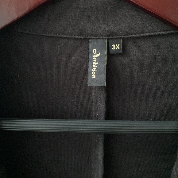 🖤 Casual Unlined Black Knit 3/4 Sleeve One-Button Blazer/Jacket Plus-Size 3X - Picture 5 of 13